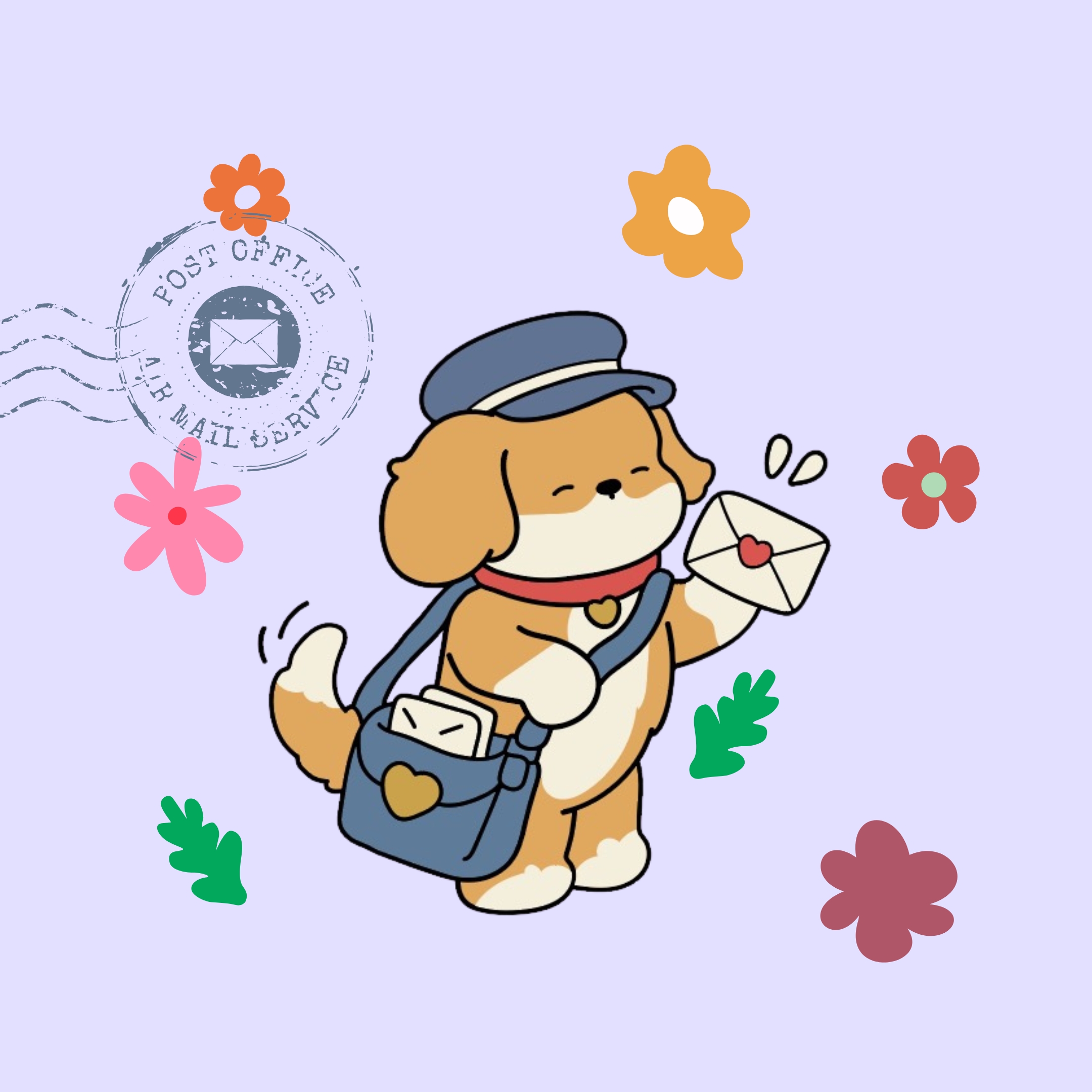 Maple the Dog Mailman bringing both snail mail and digital newsletters